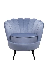 красивое Низкое кресло ракушка Pearl Sky на черных ножках в интернет-магазине