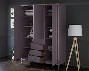 красивый Шкаф Leontina Lavanda для одежды с ящиками арт ST9327/34L в интернет-магазине