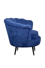 Низкое кресло ракушка Pearl синий на черных ножках в интернет-магазине