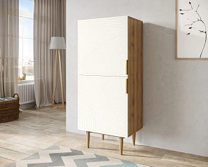 купить стильные Вертикальный комод с двумя дверками "Line" LN05/GR1/beige в интернет-магазине