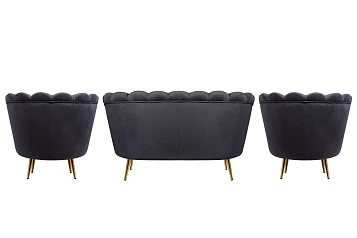 купить Комплект кресел и дивана ракушка Pearl Double Black