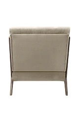 красивое Низкое кресло с деревянными подлокотниками Mody Taupe коричневое