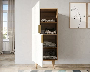купить стильные Вертикальный комод с двумя дверками "Line" LN05/GR1/beige в интернет-магазине
