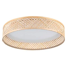 заказать 900464 Потолочный светильник LUPPINERIA, LED 24W, 2500lm, H80, ?380, сталь, пластик, белый/дерево, коричневый в интернет-магазине