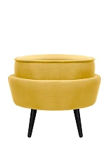 Пуф Pearl Adorn Yellow на черных ножках в интерьере