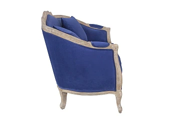 Дизайнерский двухместный диван Darcy 2 ампир синий в интерьере