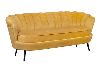 заказать Дизайнерский диван Pearl Triple Yellow на черных ножках