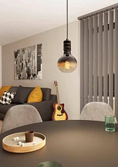 купить 43801 Подвесной потолочный светильник (люстра) YORTH, 1Х40W, E27, H1500, ?50, сталь, никель, черный в интернет-магазине