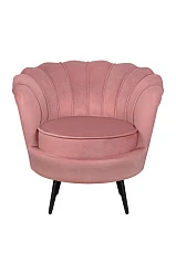 купить красивое Низкое кресло ракушка Pearl Pink V3 на черных ножках в интернет-магазине