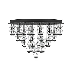 390278 Люстра диммируемая PIANOPOLI 2, 10X2,3W (LED), 3000K, 2800lm, L870, B120, H1500, сталь, черный/переливающееся стекло, прозрачный в интернет-магазине