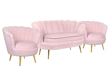 Комплект кресел и дивана ракушка Pearl Double Pink V2 в интернет-магазине