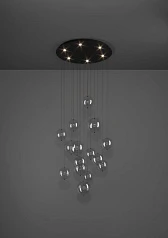 красивые 390333 Люстра диммируемая ESPARDELLO, 6X5,4W (LED), 3000K, 3060lm, ?580, сталь, черный/стекло, прозрачный на заказ