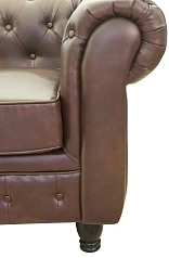 Прямой трехместный диван Chesterfield Brown 3S цвет коричневый в интерьере