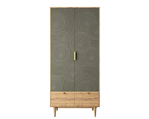 купить красивый Шкаф двухстворчатый  с ящиками "Line" R26/browngrey в интернет-магазине