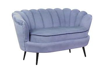 Диван ракушка Pearl Double Blue на черных ножках
