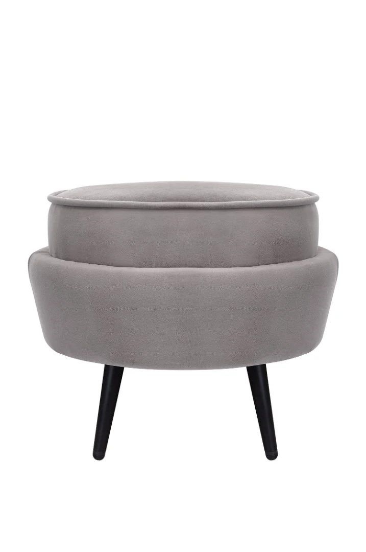 фото Пуф Pearl Adorn Grey на черных ножках в интерьере