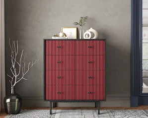 красивый Комод на восемь ящиков "Emerson" арт EM20/red/L на заказ