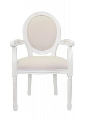 красивый Мягкий стул с подлокотниками Volker Arm Beige and White в интернет-магазине