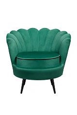 заказать Низкое кресло ракушка Pearl Green V2 на черных ножках