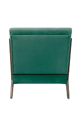 фото Низкое кресло с деревянными подлокотниками Mody Green V2 цвет зеленый в интерьере