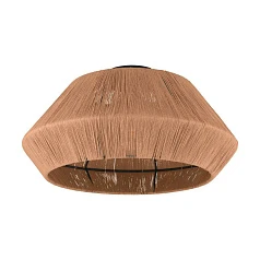 купить красивые 43784 Потолочный светильник ALDERNEY, 1Х40W, E27, H240, ?480, сталь, черный/текстильная нить, натуральный в интернет-магазине