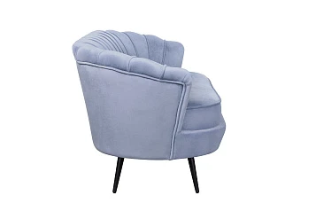 Диван ракушка для гостиниц Pearl Triple Blue на черных ножках в интернет-магазине