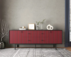 заказать Комод две дверки и четыре ящика "Emerson" арт EM19/red/L