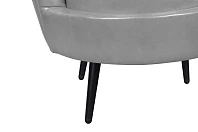 Низкое кресло ракушка Pearl Grey V2 на черных ножках