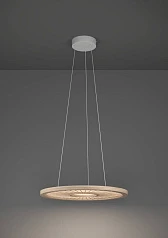 390297 Люстра диммируемая DEHESA, 36W (LED), 4000K, 5400lm, ?610, алюминий, сталь, белый/дерево на заказ в интернет-магазине