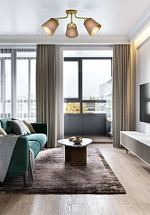 купить красивые 31534 Люстра потолочная MASERLO, 3X60(Е27), металл, кремово-золотой/текстиль, капучино в интернет-магазине