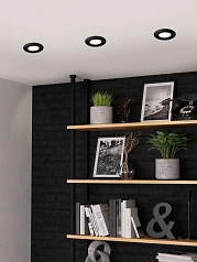 фото 900751 Встраиваемый светильник PENETO, 4,6W (GU10), ?87, сталь, черный в интерьере