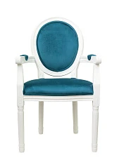 фото Мягкий стул с подлокотниками Volker Arm Blue and White