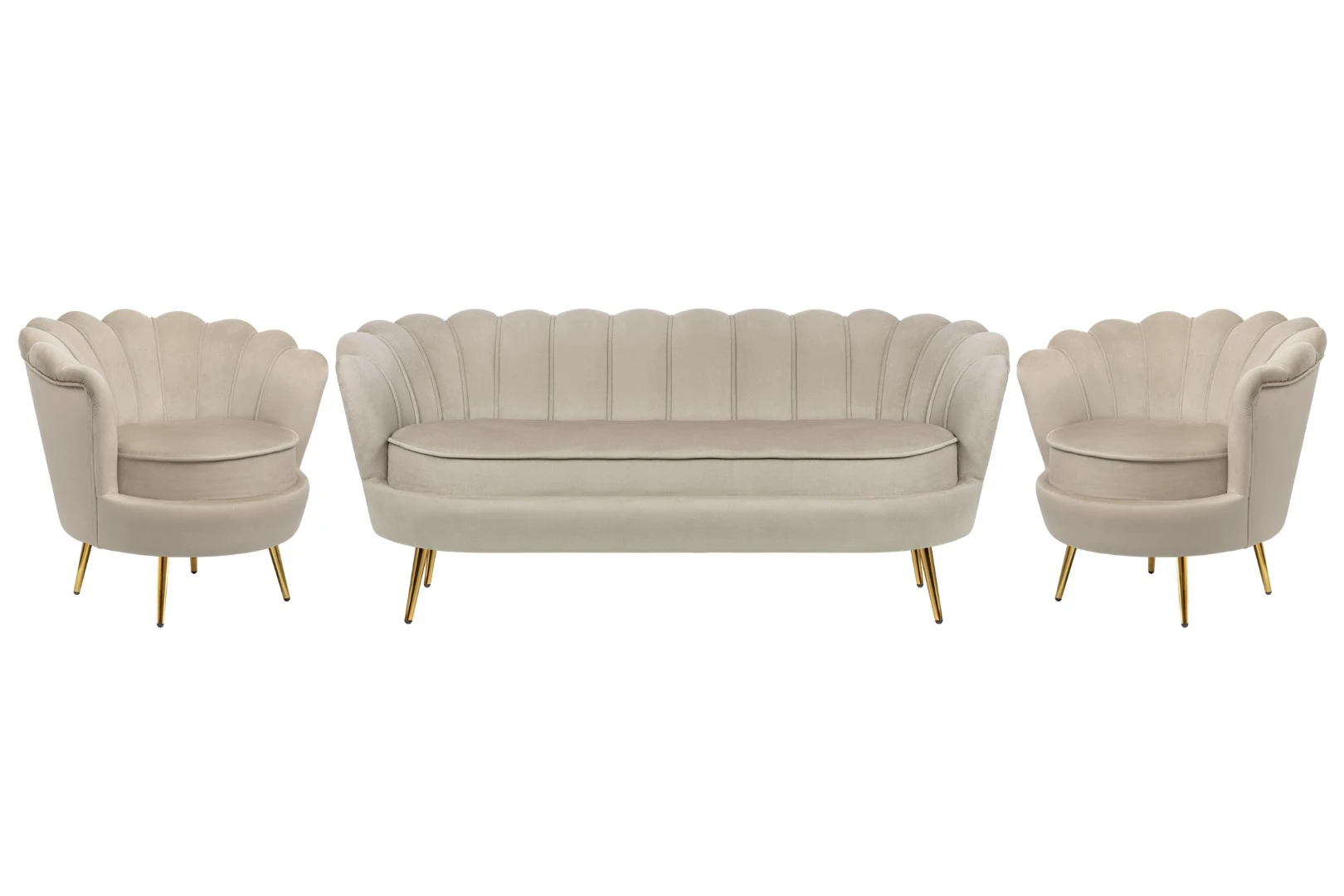 Комплект кресел и дивана ракушка Pearl Triple Taupe в интернет-магазине