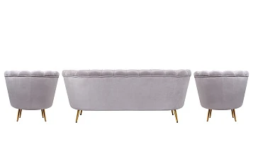 Комплект кресел и дивана ракушка Pearl Triple Grey