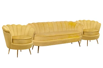 заказать Комплект кресел и дивана ракушка Pearl Triple Yellow