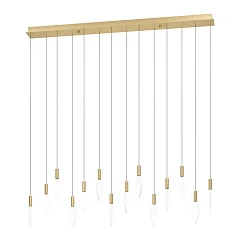 фото 390362 Люстра диммируемая MIRADOR, 14X3,3W (LED), 3000K, 4760lm, L1400, B120, H2200, сталь, латунь, золотой/пластик, прозрачный в интерьере