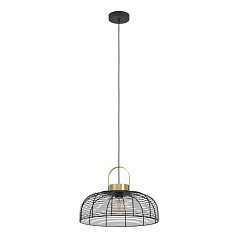 купить 43964 Подвесной светильник (люстра) ROUNDHAM, 1X40W (E27), ?450, сталь, черный, матовая латунь