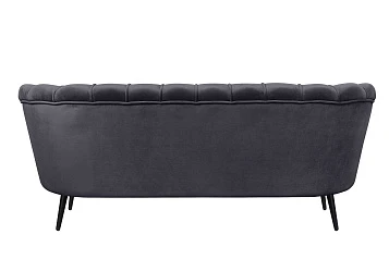 Диван ракушка для гостиниц Pearl Triple Black на черных ножках