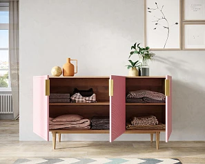 заказать Комод с тремя дверками "Line" LN02/GR1/pink в интернет-магазине