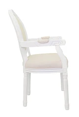 красивый Мягкий стул с подлокотниками Volker Arm Beige and White в интернет-магазине