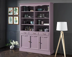 фото Двухсекционный шкаф Leontina Lavanda для посуды арт ST9330/3L в интерьере