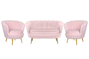 Комплект кресел и дивана ракушка Pearl Double Pink V2 в интернет-магазине