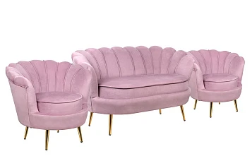 Комплект кресел и дивана ракушка Pearl Double Pink
