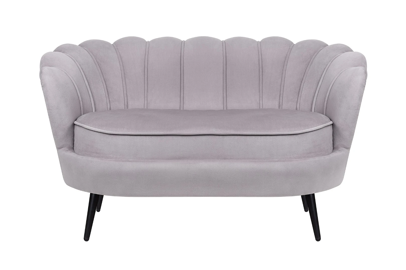 Диван ракушка Pearl Double Grey на черных ножках