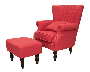 купить стильные Кресло с пуфом Lab Red V2 в интернет-магазине