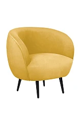 стильное Мягкое кресло Benee Yellow на черных ножках