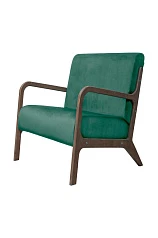 Низкое кресло с деревянными подлокотниками Mody Green V2 цвет зеленый в интернет-магазине