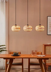 купить 43863 Люстра AMSFIELD 1, 3X40W (E27), L960, B260, H1100, сталь, черный / дерево