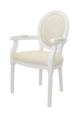 красивый Мягкий стул с подлокотниками Volker Arm Beige and White в интернет-магазине