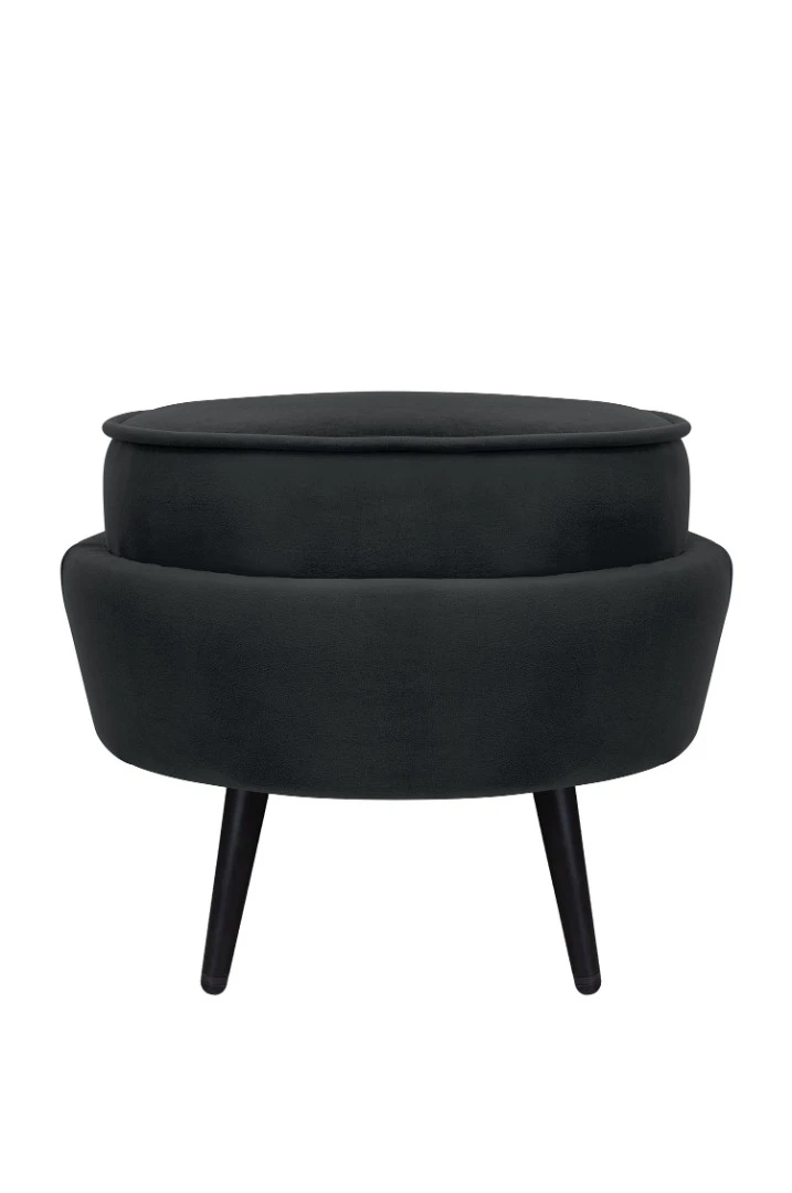 купить Пуф Pearl Adorn Black на черных ножках в интернет-магазине